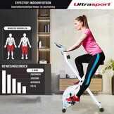 Ultrasport F-Bike Pro Opvouwbare Hometrainer tot 130 KG, met 8 Weerstandsniveaus, Comfortabel Zadel, Extra Stil I Opvouwbare Indoor Hometrainer, Fitnessfietsen, Grijs-Zwart