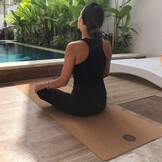 Yogamat Pro van kurk, testwinnaar prijs/prestaties, extra groot, 200 x 66 cm, getest met zeer goed, draagriem en yogatas inclusief