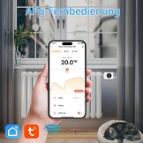 SALCAR TRV801W Thermostaatkoppen, 3 stuks, wifi, thermostaat, compatibel met Amazon Alexa en Google Assistent, Tuya, programmeerbaar, thermostaat, geen gateway nodig