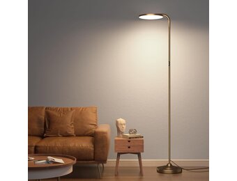 SIBRILLE LED Vloerlamp 175 cm Dimbare Leeslamp met Afstandsbediening - Bruin
