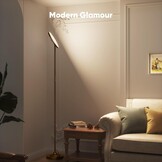 SIBRILLE LED Vloerlamp 175 cm Dimbare Leeslamp met Afstandsbediening - Bruin