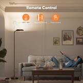 SIBRILLE LED Vloerlamp 175 cm Dimbare Leeslamp met Afstandsbediening - Bruin