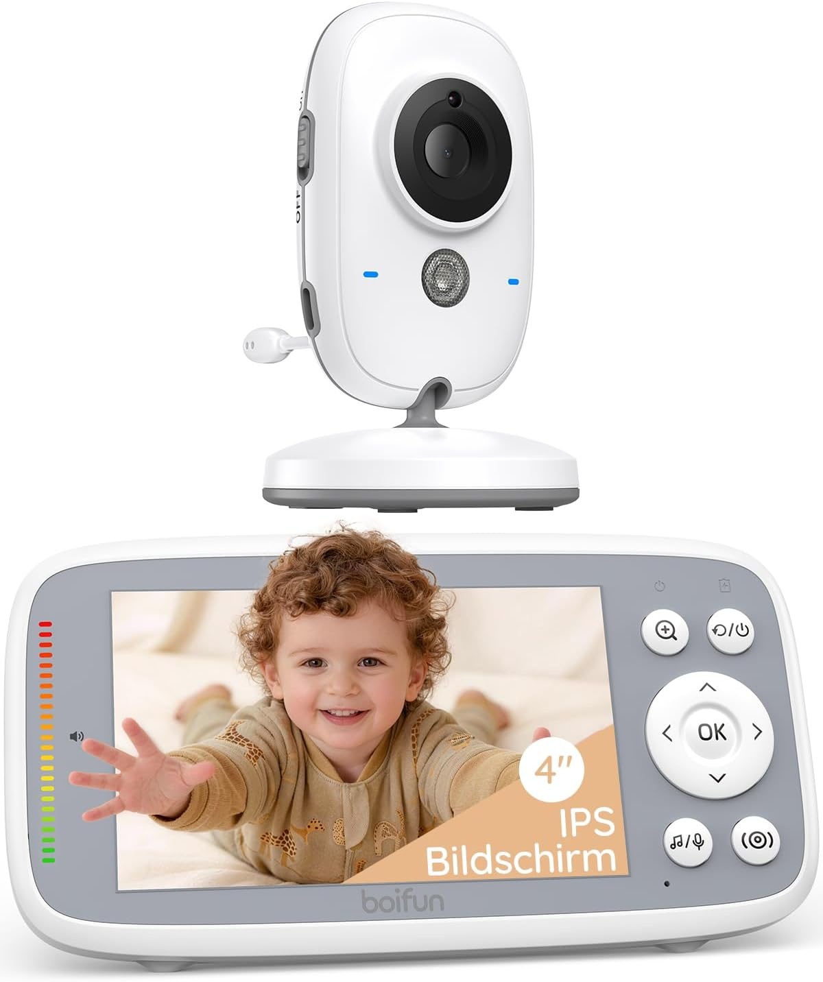 BOIFUN babyfoon met camera 4,0 inch IPS beeld