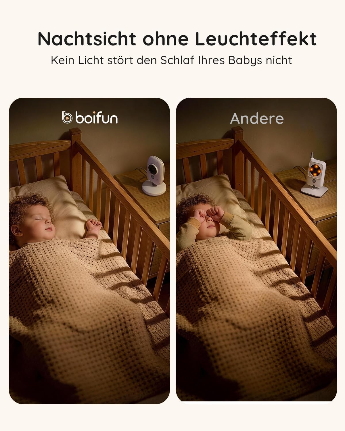 BOIFUN babyfoon met camera 4,0 inch IPS beeld