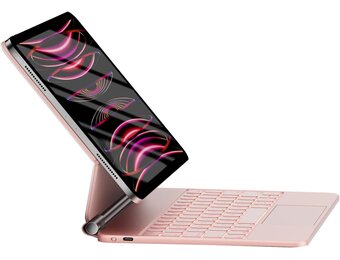 Toetsenbordhoes voor iPad Air 10.9" (4e/5e/M2/M3) & iPad Pro 11" (alle generaties) | Trackpad | Verlicht (7 kleuren) | Zwart