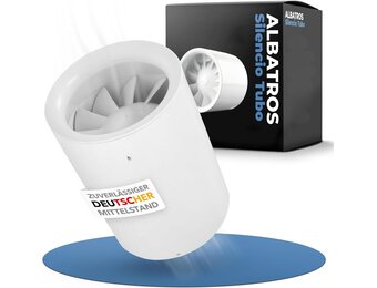 Silencio Tubo buisventilator, 100 mm, extra stil en krachtig, innovatieve buisventilator voor badkamer, keuken en woonkamer, zorgt voor een aangenaam klimaat
