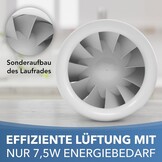 Silencio Tubo buisventilator, 100 mm, extra stil en krachtig, innovatieve buisventilator voor badkamer, keuken en woonkamer, zorgt voor een aangenaam klimaat
