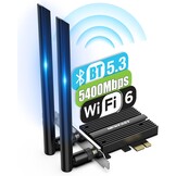 NEWFAST AX5400 WLAN PCIe netwerkkaart met Bluetooth 5.3, WiFi 6E Tri-band PCIe WiFi Adapter 5374Mbps PCI-E WiFi Card ondersteunt Windows 10/11, MU-MIMO, OFDMA, WPA3