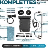 PAKAMA Sporttas 2.0 (set van 10 stuks) met zware weerstandsbanden, bar, trainingsbanden, handvat voor fitness en training - krachttraining en thuisgymnastiekapparatuur voor heren en dames