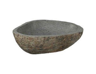 vidaXL Wasbak Lichtgrijs (46-52) x (35-40) x 15 cm Riviersteen