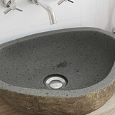 vidaXL Wasbak Lichtgrijs (46-52) x (35-40) x 15 cm Riviersteen