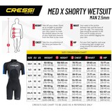 Cressi Med X Men's Shorty Wetsuit voor heren, premium neopreen, 2,5 mm