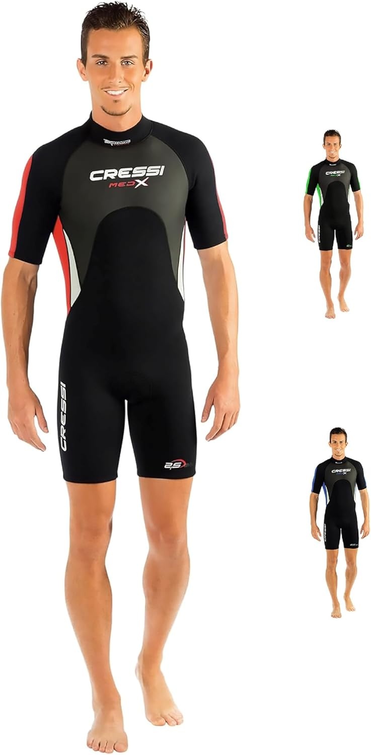 Cressi Med X Men's Shorty Wetsuit voor heren, premium neopreen, 2,5 mm