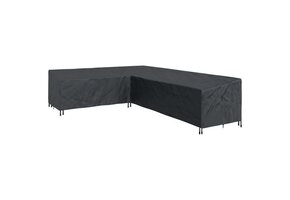 vidaXL Hoes Tuinmeubelen L-vorm Zwart 355x275x80cm - 40% Korting!