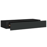 Zwart MDF Wandschap met Lade 60x23,5x10 cm - 34% Korting