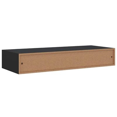 Zwart MDF Wandschap met Lade 60x23,5x10 cm - 34% Korting