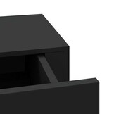 Zwart MDF Wandschap met Lade 60x23,5x10 cm - 34% Korting