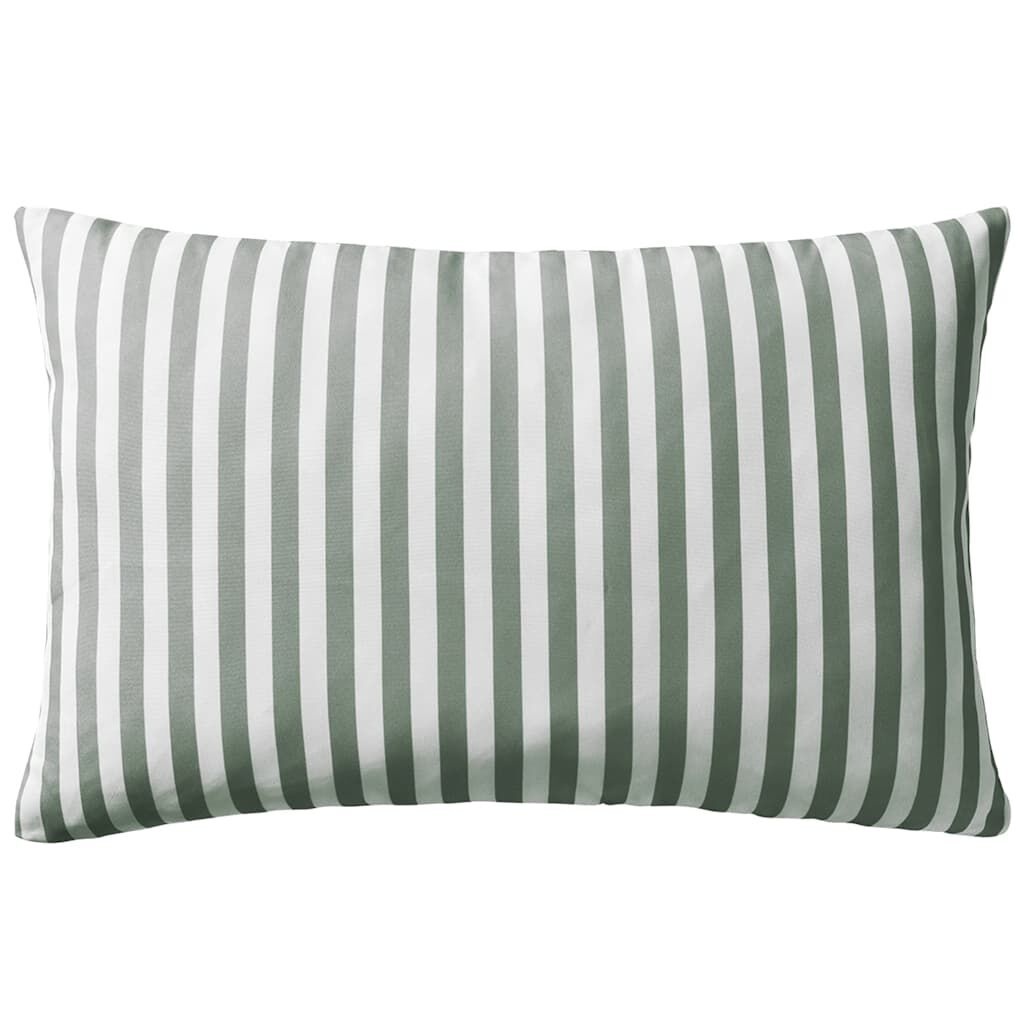 vidaXL Buitenkussens 60x40 cm gestreept grijs 2 st