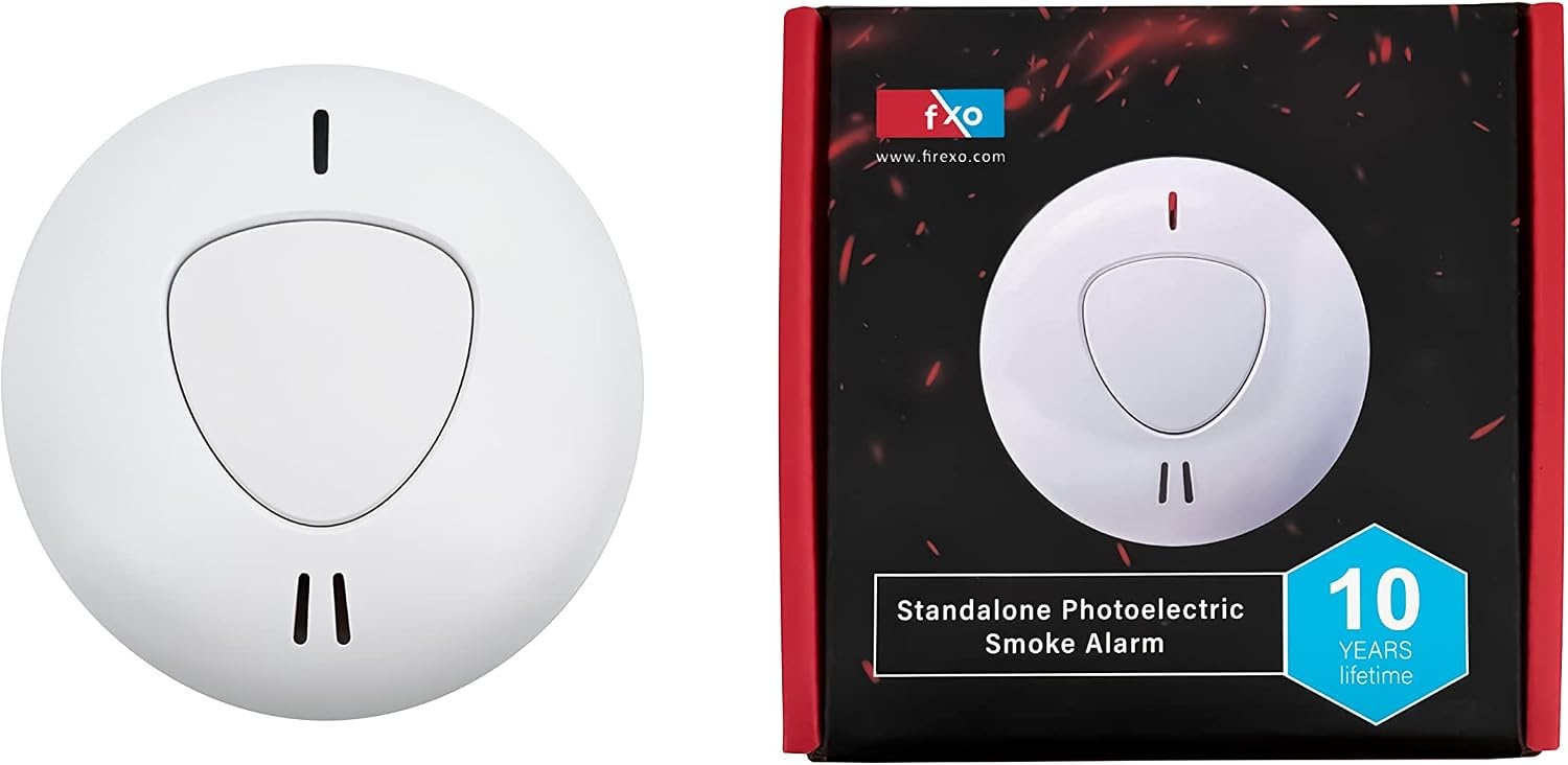 Firexo Standalone Rookmelder - 10 Jaar Batterijduur - Wit - 12,5 x 12,5 x 5 cm