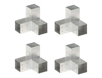 vidaXL Paalverbindingen 4 st Y-vorm 81x81 mm gegalvaniseerd metaal