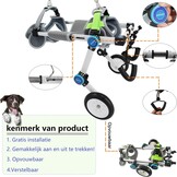 Opvouwbare Hondenrolstoel XS - Wit - Achterpoten Ondersteuning - 30% Korting