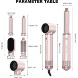 Dryhsip Hot Air Brush, 5-in-1 Hair Styler for Travel, Everyday Life, Gifts, Hot Air Brush, Styling Brush, Multifunctional Hair Styler, Air Styler, Negative Ion Hair Styler with Curling Iron, Pink