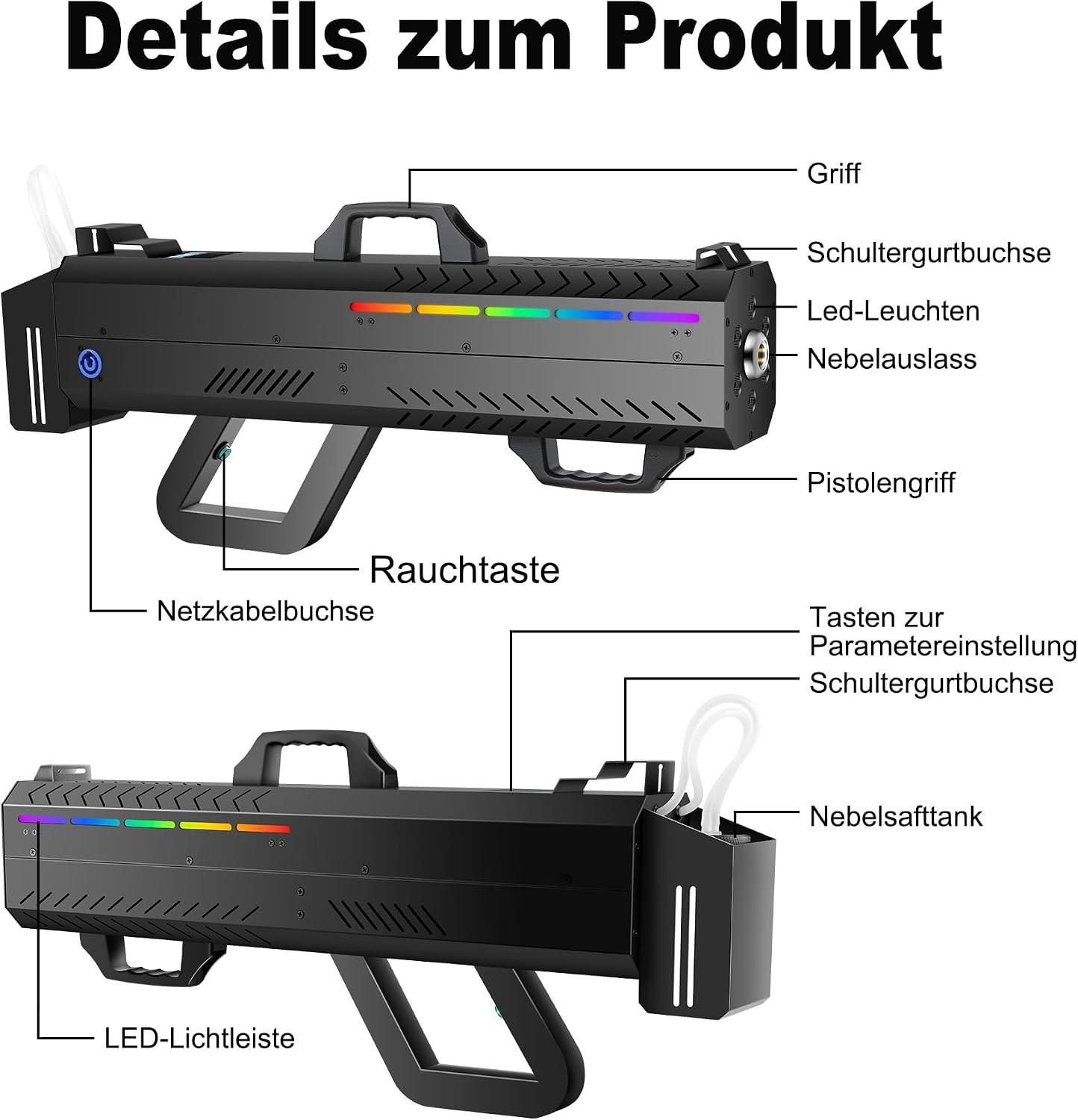 Telbum 1500 W handheld rookmachine rookpistool voor feestjes
