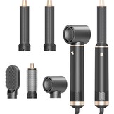 Dryhsip Haardrogerborstel, 5-in-1 heteluchtborstel, föhn en styler met afneembare opzetstukken (krultang, volumeborstel, stijltang, krulspeld), lichtgewicht reisföhns voor vrouwen, compact formaat
