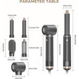 Dryhsip Haardrogerborstel, 5-in-1 heteluchtborstel, föhn en styler met afneembare opzetstukken (krultang, volumeborstel, stijltang, krulspeld), lichtgewicht reisföhns voor vrouwen, compact formaat