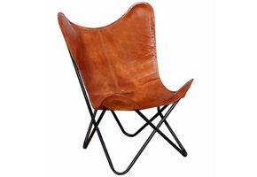 Leren Vlinderstoel Bruin - 34% Korting!