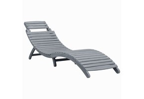 vidaXL Ligbed Acaciahout Greywash - 34% Korting!