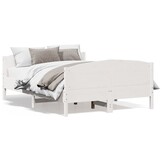 Wit Grenenhouten Bedframe met Hoofdbord (140x190 cm) - 54% Korting!