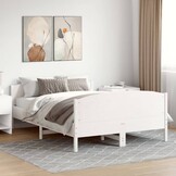 Wit Grenenhouten Bedframe met Hoofdbord (140x190 cm) - 54% Korting!