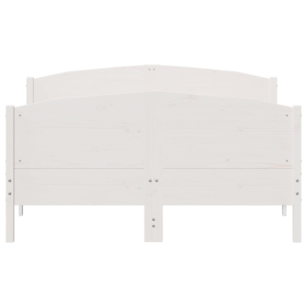 Wit Grenenhouten Bedframe met Hoofdbord (140x190 cm) - 54% Korting!