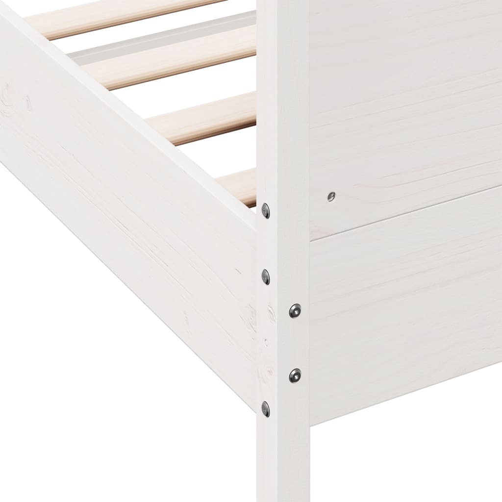 Wit Grenenhouten Bedframe met Hoofdbord (140x190 cm) - 54% Korting!