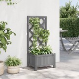 Plantenbak met latwerk Vurenhout Grijs - 33% Korting