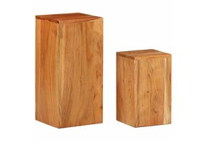 2x Houten Plantenstandaard Massief Acaciahout - 34% Korting