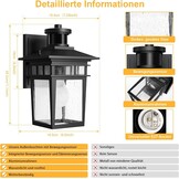 Motion Sensor Outdoor Lights, Dusk to Dawn Exterior Wall Light 3 Modes, Porch Light Fixture for House, Waterproof Aluminum Anti-Rust Lantern for Garage Entryway, Motion Activated