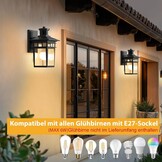 Motion Sensor Outdoor Lights, Dusk to Dawn Exterior Wall Light 3 Modes, Porch Light Fixture for House, Waterproof Aluminum Anti-Rust Lantern for Garage Entryway, Motion Activated