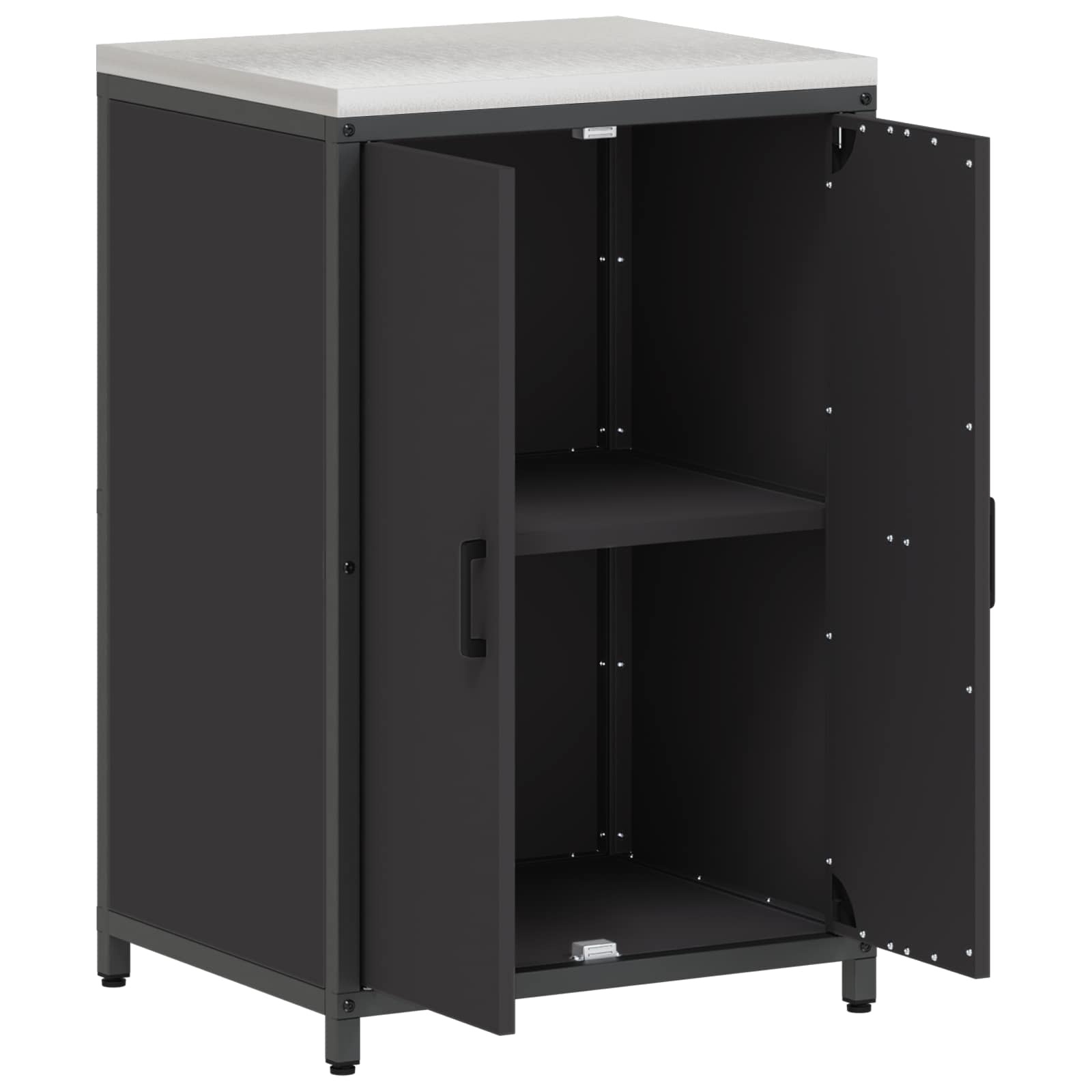 vidaXL Keukenkast HATTEM Zwart Staal 60x50x92cm - 61% Korting