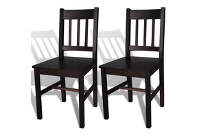 Eetkamerstoelen Grenenhout Donkerbruin (2 stuks) - 41% Korting