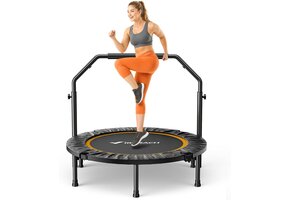 Mini-trampoline Volwassenen | 102/122cm Opvouwbaar | Verstelbare Handgreep | 34% Korting