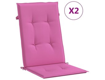 vidaXL Tuinstoelkussens hoge rugleuning 2 st 120x50x3 cm stof roze