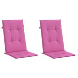 vidaXL Tuinstoelkussens hoge rugleuning 2 st 120x50x3 cm stof roze