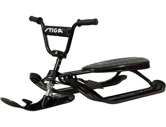 STIGA Snowracer Curve SX - Robuuste slee met BMX-stuur, stalen frame, rem en lier - stuurslee voor kinderen vanaf 7 jaar en volwassenen, max. 90 kg