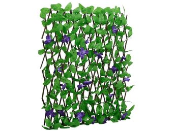 vidaXL Kunstplant klimop op latwerk uittrekbaar 180x70 cm groen
