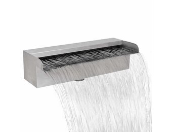 vidaXL Zwembadwaterval rechthoekig 30 cm roestvrij staal
