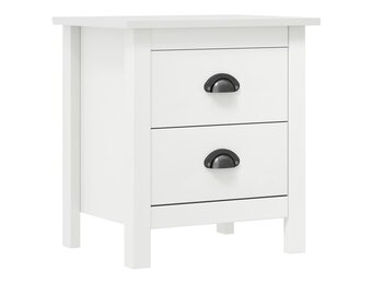 Nachtkastje Hill Wit 46x35x49,5 cm - Massief Grenenhout - 46% Korting