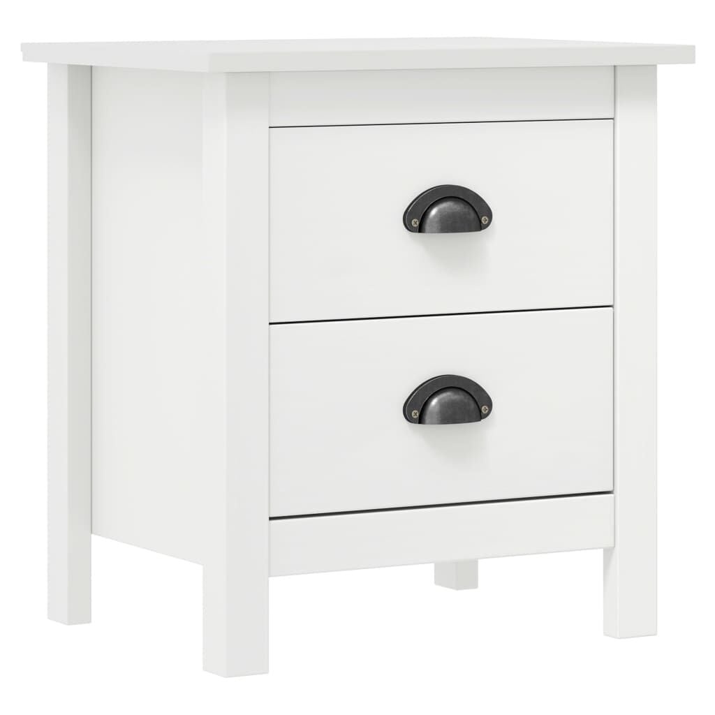 Nachtkastje Hill Wit 46x35x49,5 cm - Massief Grenenhout - 46% Korting