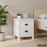 Nachtkastje Hill Wit 46x35x49,5 cm - Massief Grenenhout - 46% Korting